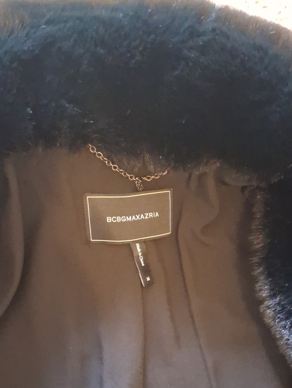 BCBGMaxAzria Black Faux Fur Coat - Picture 4 of 11